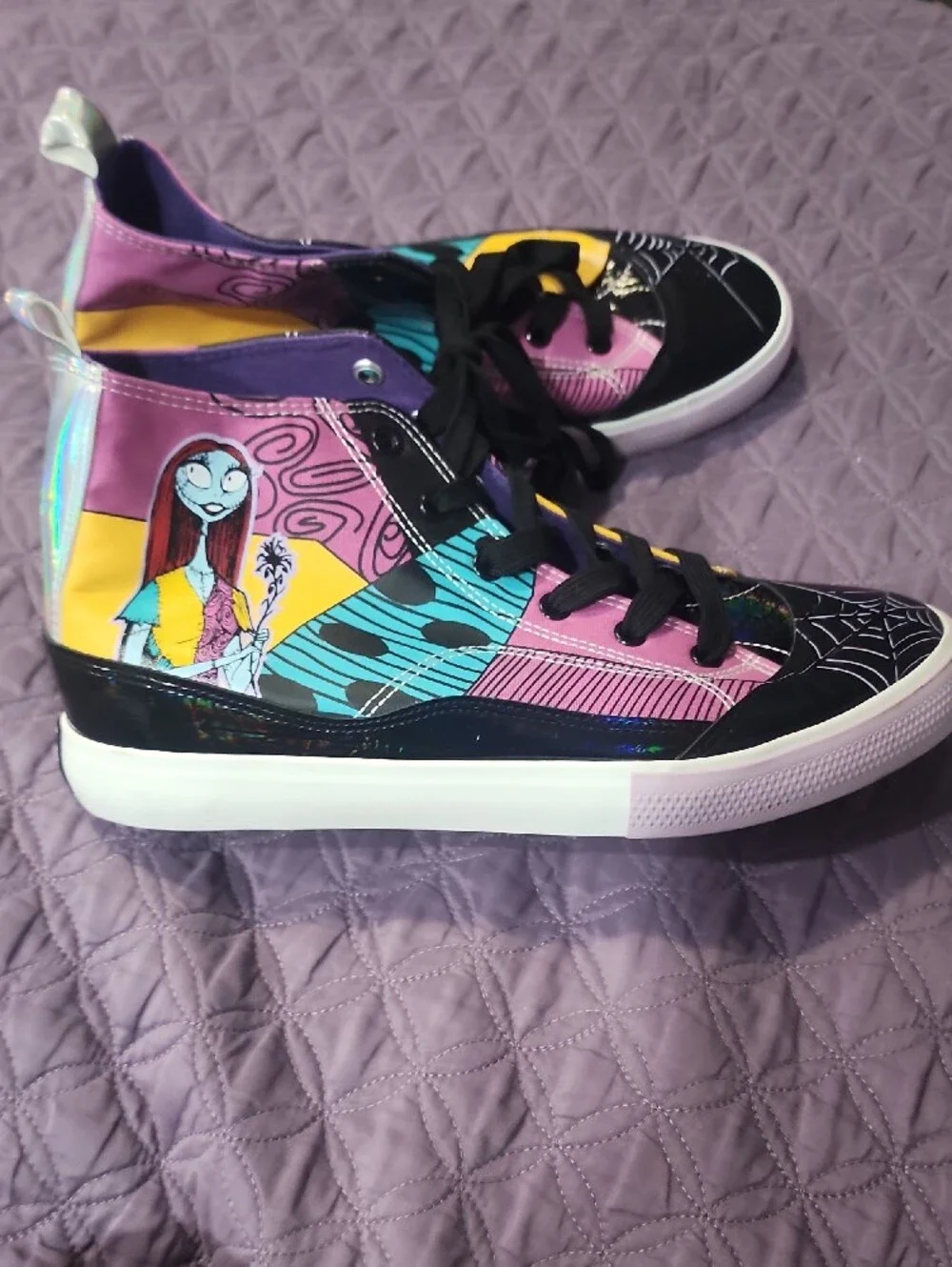 Nightmare Before Christmas Patchwork High-Top Sneakers Size 10